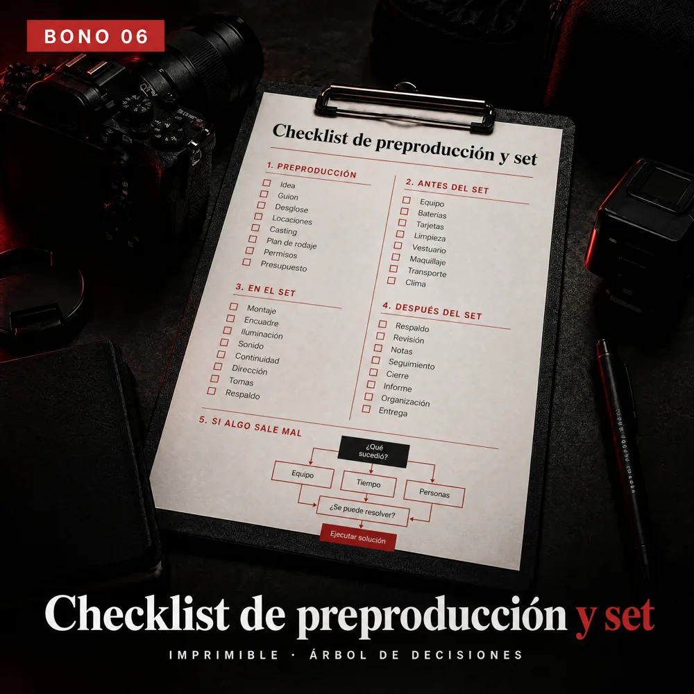 Checklist de preproducción y set